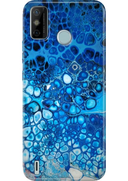 Tecno Spark 6 Go Kılıf Desenli Kapak Renkli Ermer Derin Mavi