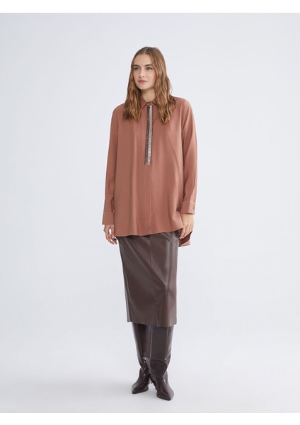 Yeni Sezon Dokulu Kadın Gömlek Tunik fiyatları