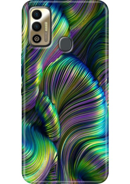Tecno Spark 7 - 7t Kılıf Renkli Temalı Tecno Desenli Silikon Holographic