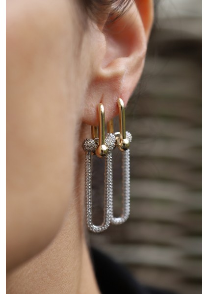 14 Ayar Altın Büyük Taşlı Bisiklet Zinciri Model Küpe fiyatları