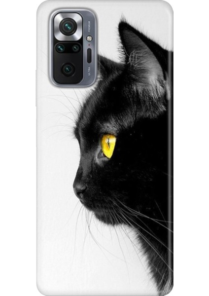 Xiaomi Redmi Note 10 Pro Kılıf Desenli Kapak Renkli Tpu Uv Kedi Bakışı