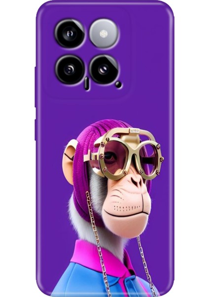 Xiaomi Mi 14 Kılıf Renkli Rubber Kapak Silikon Monkey