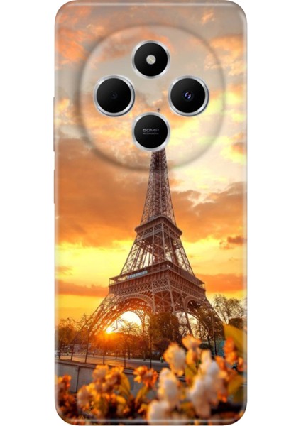 Xiaomi Redmi 14C Kılıf Renkli Rubber Desenli Silikon Eyfel