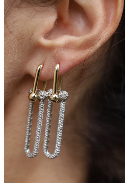 14 Ayar Altın Büyük Taşlı Bisiklet Zinciri Model Küpe fırsatları