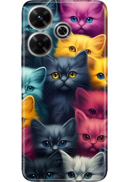 Xiaomi Redmi 13 4g Kılıf Renkli Tpu Baskı Ermer Silikon Kedi Ordusu