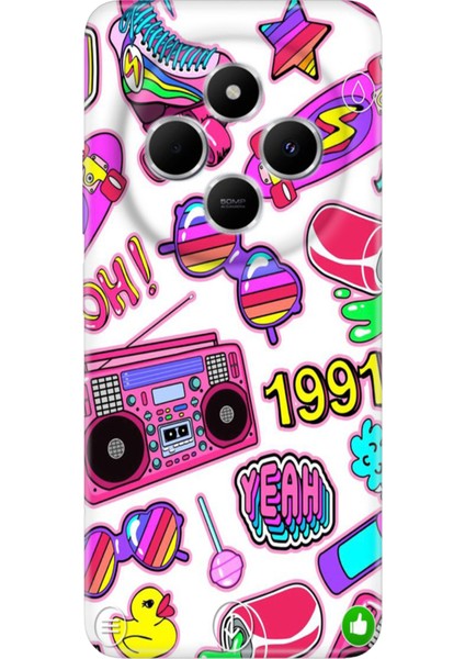 Xiaomi Redmi 14C Kılıf Renkli Rubber Desenli Silikon 90'lar