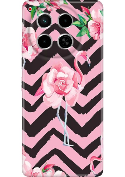 Tecno Camon 30 Kılıf (Cl6) Uyumlu Silikon Desenli Kapak Flamingo