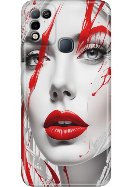 Infinix Hot 10 Play Kılıf Desenli Baskılı Esnek Silikon Kapak Lady