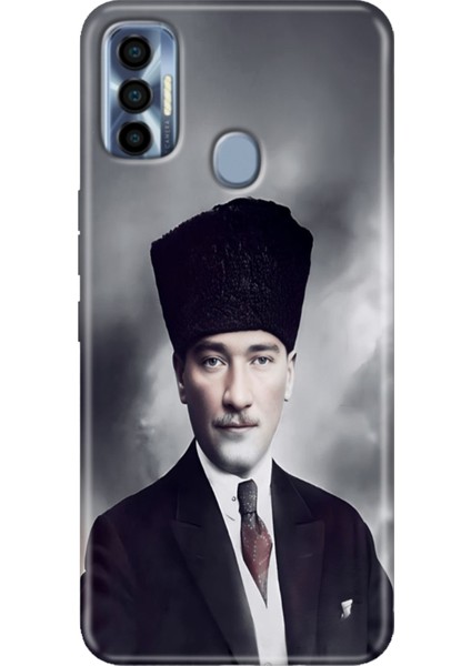 Tecno Spark 7 Pro Kılıf Renkli Silikon Atatürk