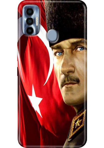 Tecno Spark 7 Pro Kılıf Renkli Silikon Mustafa Kemal