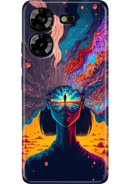 Tecno Pova 5 Kılıf Renkli Esnek Silikon Girdap