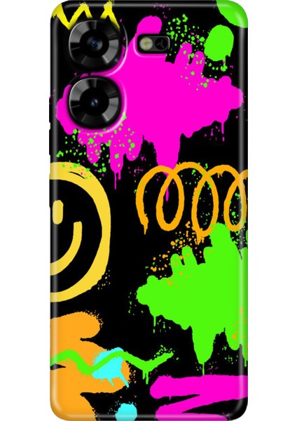 Tecno Pova 5 Kılıf Renkli Esnek Silikon Smile