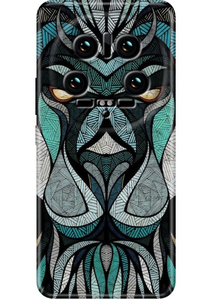 Xiaomi Mi 14 Ultra Kılıf Renkli Rubber Desen Silikon Lion Mandala