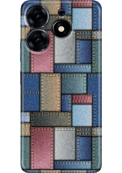 Tecno Spark 20 - 20C Kılıf Renkli Temalı Tarz Silikon Jean Pattern