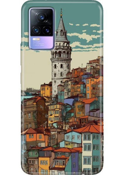 Vivo V21 Kılıf 6.44 Inc Desenli Silikon Esnek Uyumlu Kapak Galata