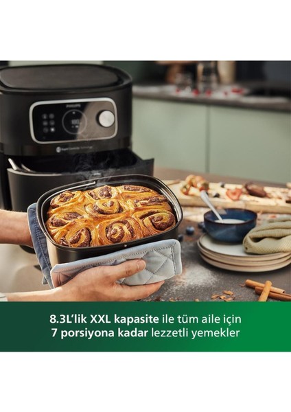 Homeıd Desteğiyle 7 Kişilik 8,3l Kapasite Uzaktan Yemek Pişirme 2kg 7000 Serisi Airfry & Fritöz + Şiş Izgara Seti indirimleri