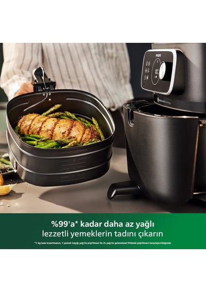 Homeıd Desteğiyle 7 Kişilik 8,3l Kapasite Uzaktan Yemek Pişirme 2kg 7000 Serisi Airfry & Fritöz + Şiş Izgara Seti