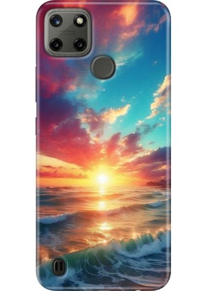 Realme C21Y - Realme C25Y Kılıf Desenli Kapak Renkli Tpu Uv Okyanus