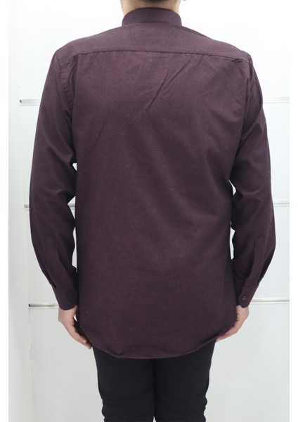 Fistan Store Erkek Düz Klasik Kesim Rahat Kalıp Tek Cepli Kışlık Kaşmir Gömlek modelleri