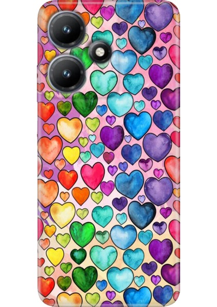 Infinix Hot 30 Kılıf Baskılı Esnek Silikon Kapak Kalp Çizim