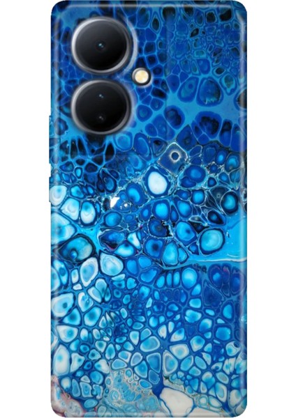 Vivo V29 Lite 5g Kılıf Egzotik Desenli Silikon Kampanyalı Kapak Derin Mavi