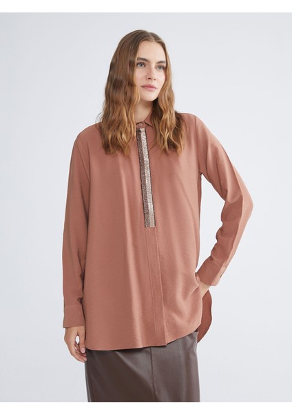 Yeni Sezon Dokulu Kadın Gömlek Tunik
