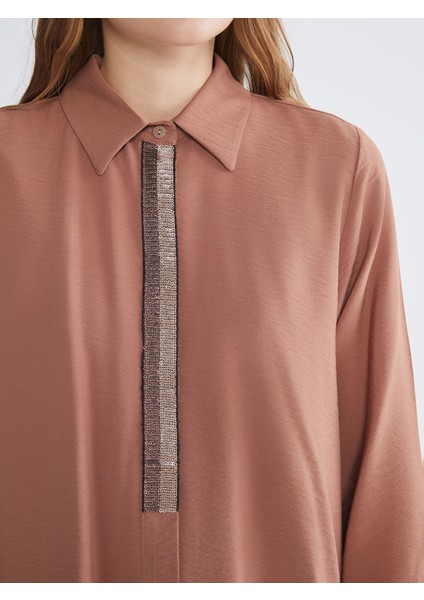 Yeni Sezon Dokulu Kadın Gömlek Tunik modelleri