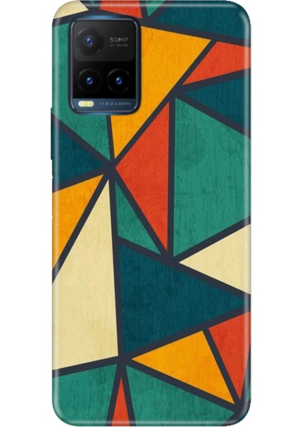 Vivo Y21S Uyumlu Kapak Kılıf Desenli Kapak Renkli Tpu Uv Wall