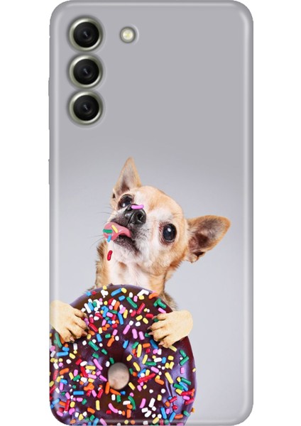 Samsung Galaxy S21 Fe Kılıf Desenli Kapak Renkli Tpu Uv Donut Dog