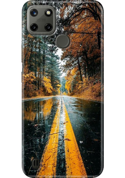 Realme C21Y - Realme C25Y Kılıf Desenli Kapak Renkli Tpu Uv Korku Yolu