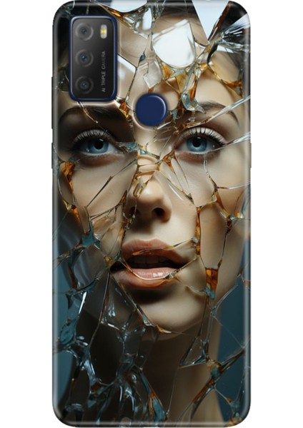 Tcl 20E Kılıf Desenli Silikon Kampanyalı Kapak Cam Kırığı