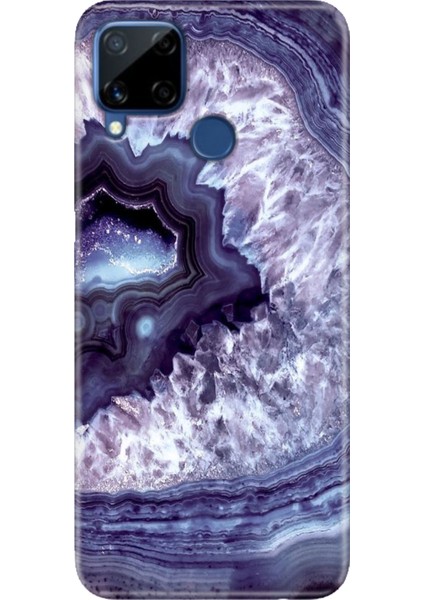 Realme C15 Kılıf Desenli Silikon Renkli Tpu Uv Elmas