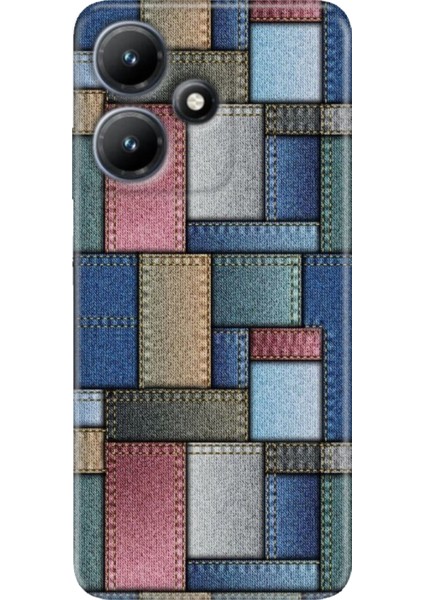 Infinix Hot 30I X669 Kılıf Baskılı Esnek Silikon Kapak Jean Pattern