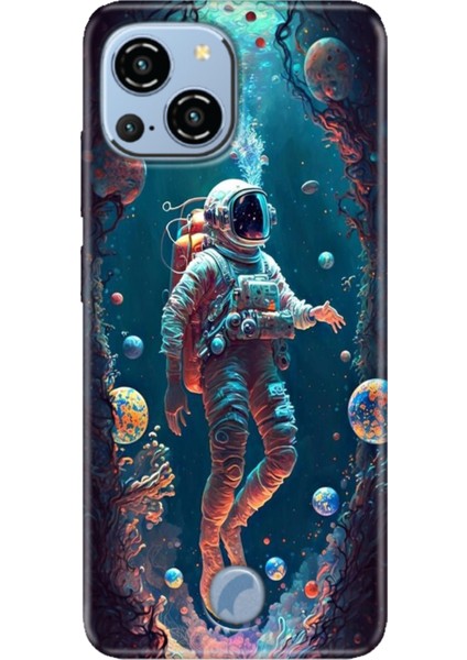 Reeder S23 Pro Max Kılıf Resimli Arka Kapak Silikon Kapak Astronot