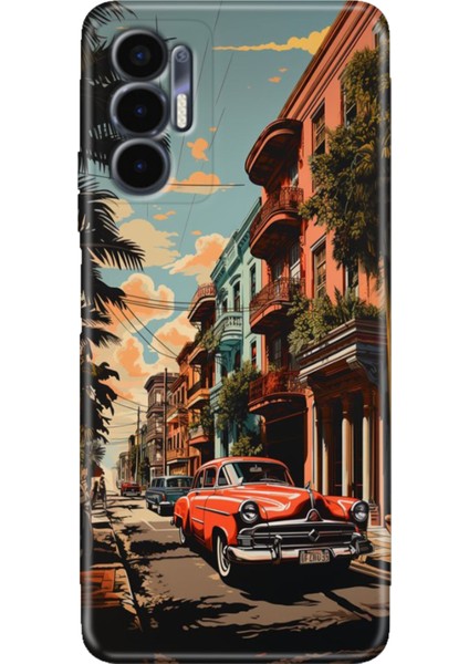 Tecno Pova 3 Kılıf (LF7N) Uyumlu Renkli Baskı Desen Esnek Silikon Küba