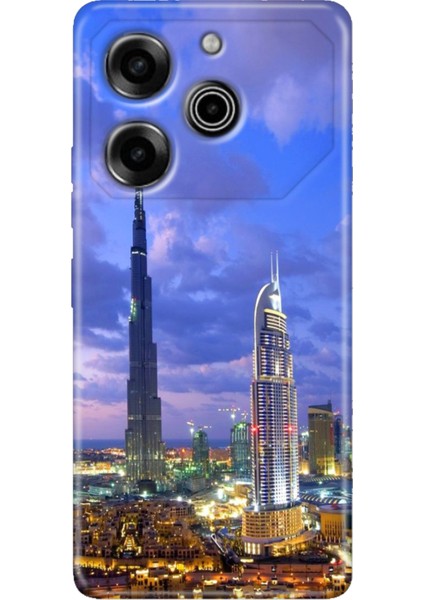 Tecno Pova 6 Pro Kılıf Renkli Baskı Yumuşak Kapak Esnek Silikon Dubai