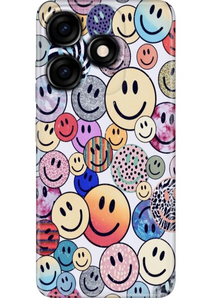 Tecno Spark 10 4g - 10C Kılıf Renkli Özel Çizim Esnek Silikon Emojix