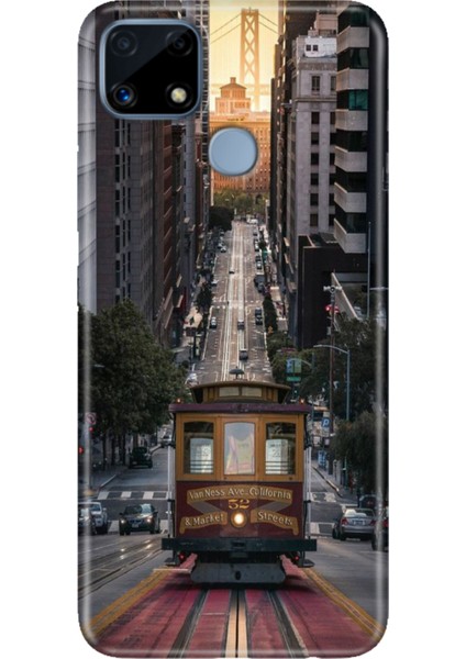 Realme C25 Kılıf Desenli Silikon Renkli Phone Case California