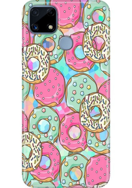 Realme C25 Kılıf Desenli Silikon Renkli Phone Case Donut