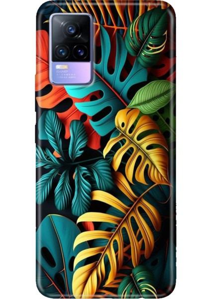 Vivo V21 Kılıf Resimli Desenli Silikon Esnek Uyumlu Kapak Renkli Orman