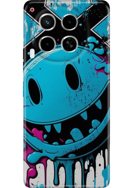 Tecno Camon 30 Kılıf (Cl6) Uyumlu Silikon Desenli Kapak Vintage Wall