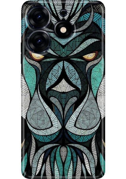 Tecno Spark 10 Pro Kılıf Renkli Temalı Tarz Silikon Lion Mandala