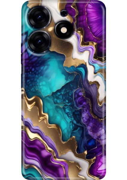 Tecno Spark 20 - 20C Kılıf Renkli Temalı Tarz Silikon Keskin Ametist