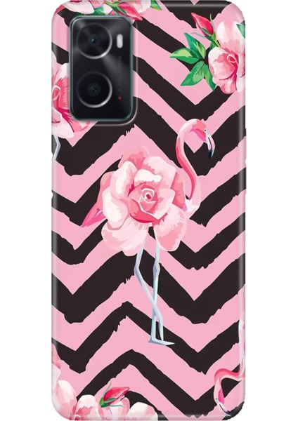 Oppo A76 Kılıf Silikon Tasarım Stok Flamingo