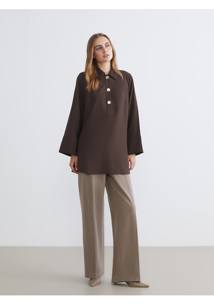 Yeni Sezon Gömlek Yaka Oversize Kadın Tunik fiyatları