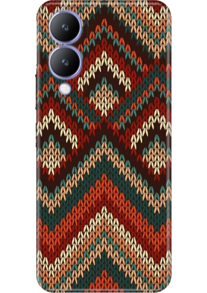 Vivo Y17S Kılıf Desenli Kapak Renkli Silikon Cvr Zikzak