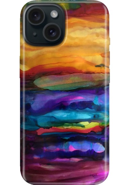 iPhone 13 - 14 Kılıf Desenli Kapak Renkli Tpu Uv Sulu Boya