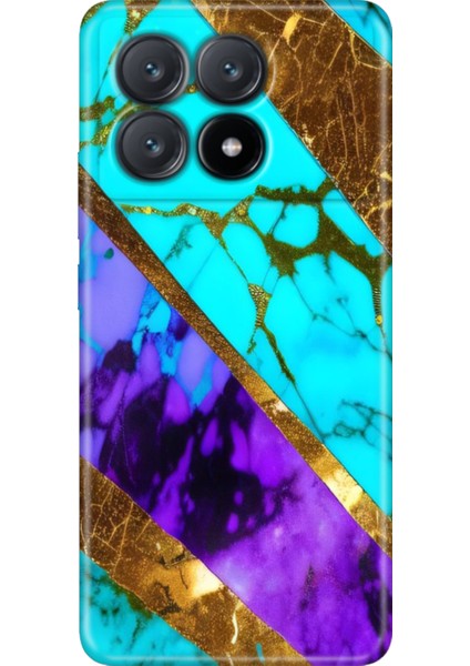 Xiaomi Poco X6 Pro Kılıf Renkli Esnek Silikon Nezih Mermer