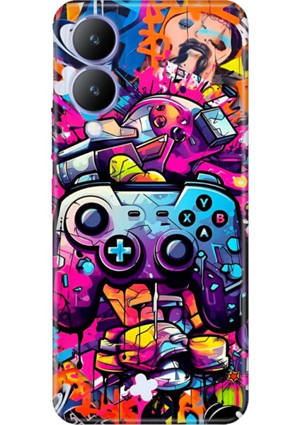 Vivo Y17S Kılıf Desenli Kapak Renkli Silikon Cvr Gamer