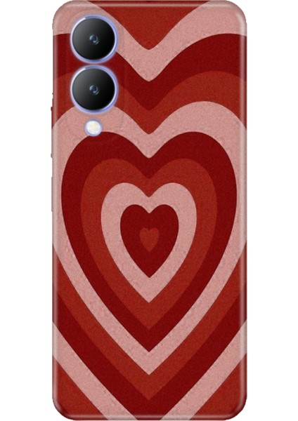 Vivo Y17S Kılıf Desenli Kapak Renkli Silikon Cvr Mat Kalp